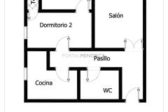 Planos Piso de dos dormitorios en Avenida Menorca, Maó