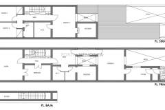 Planos Casa en primera y segunda planta con entrada propia de cuatro dormitorios y gran jardín.